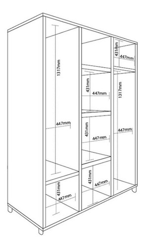 Imagen 4 de 10 de Ropero Ecoplus 2 Puertas Roble / Gris Delos 140x87 Cm