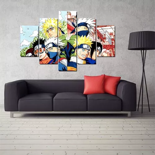 Quadros Decorativos Naruto: Arte Inspirada nos Personagens Ninja - Conjunto  de 4 Unidades 21cm x 31cm