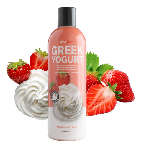 Corteza 2 basics Fresas & Creme Yogur Griego Shampoo, 16 Onz