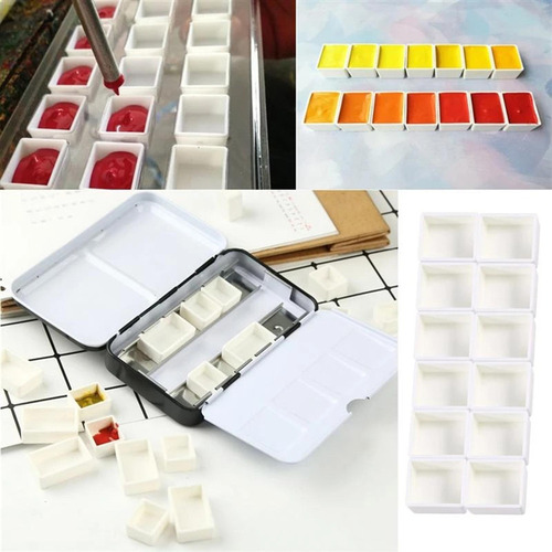 . Paleta De Lata De Acuarela Vacía, Caja De Almacenamiento