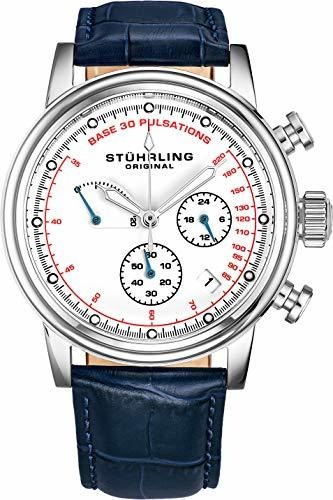 Stuhrling Reloj De Cuero Original Para Hombre Pulsómetro Cro