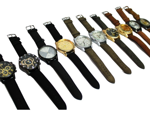 Kit 05 Relogio Masculino Super Luxo Couro Atacado+caixinha
