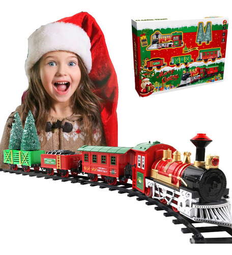 Tren Ferroviario Eléctrico De Juguete Navideño