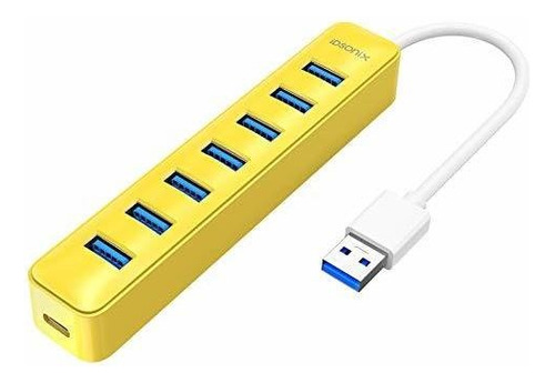 Idsonix Hub Usb 3.0, Hub Usb Alimentado De 7 Puertos 5v - 3a