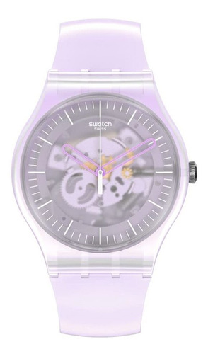 Reloj Hombre Swatch Suok155 Cuarzo Pulso Rosado En Silicona