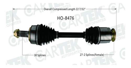 Flecha Delantera Derecha Crv 2012-2013-2014 Completa Ck