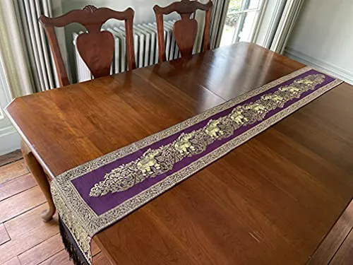 Runner De Mesa Elefante Tailandés - 76x9 Pulgadas - Amatista