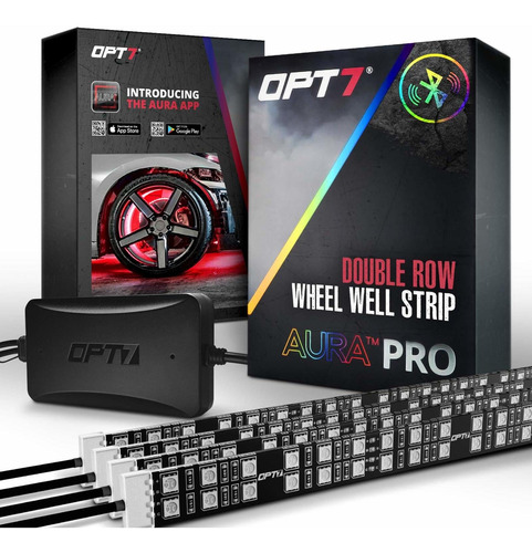 Opt7 Aura Pro Kit De Led Para Rueda Bluetooth | 4 Tiras Comp