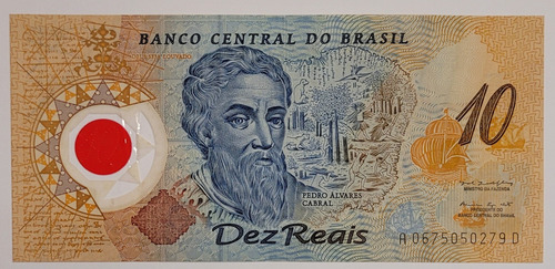 C332 Nota Antiga 10/ Plástico, Comemorativa 500anos Sob Fe (Usado)