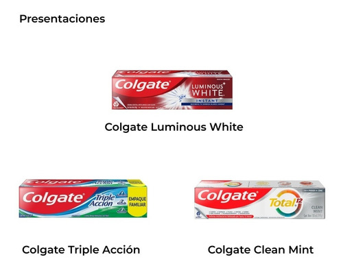 Pasta De Dientes Colgate Luminous White 4 Pzas De 75 Ml C/u