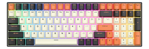 Teclado Mecánico Rk Royal Kludge Rk100 Negro Naranja