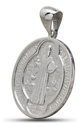 Medalla De San Benito 24 Mm Full Definición Plata Nacional 