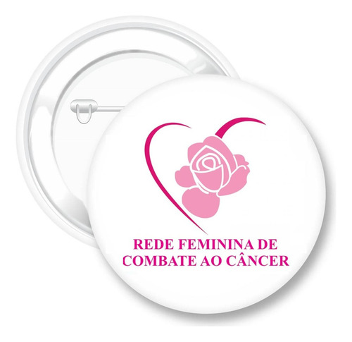 1 Boton Rede Feminina De Combate Ao Câncer 4,5 Cm - Com Nfe