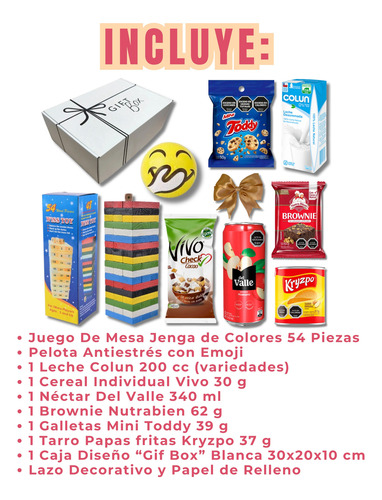Caja Desayuno Sorpresa Niñ@s + Juego De Mesa Jenga