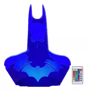 Lámpara Led 3d Acrílico Batman Base Touch 16colores +control