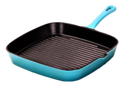 Sarten Plancha Grill Hierro Esmaltada Cocina Bifera Importad Color Rojo