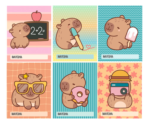 Kit Imprimible Separadores N3 Capibara Carpincho Lo03