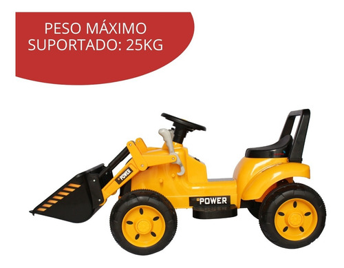Mini Trator Escavadeira Elétrico 12v Importway Amarelo
