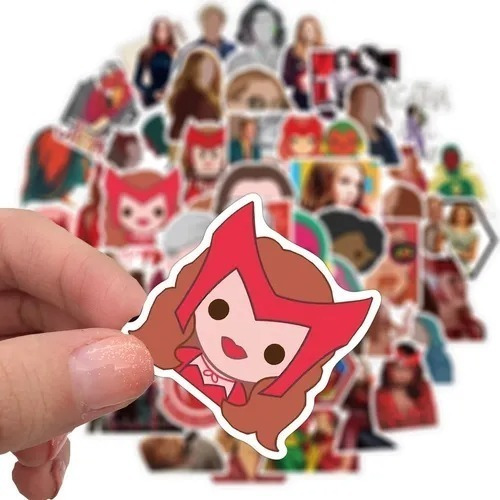 Imagen 3 de 10 de Wanda Visión - Marvel - Set De 50 Stickers / Calcomanías