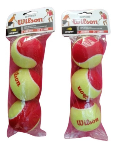 Pack 3 Pelotas Suaves Tenis Wilson Us Open Red Beach Y Campo