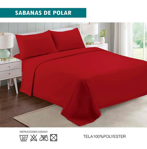 Sabanas De Polar 2.0 Plazas (queen) Rojo Otoño Invierno