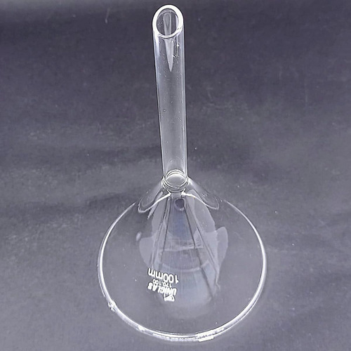 Funil Liso Haste Curta 100mm Vidro 3.3 /125ml - 10 Unds