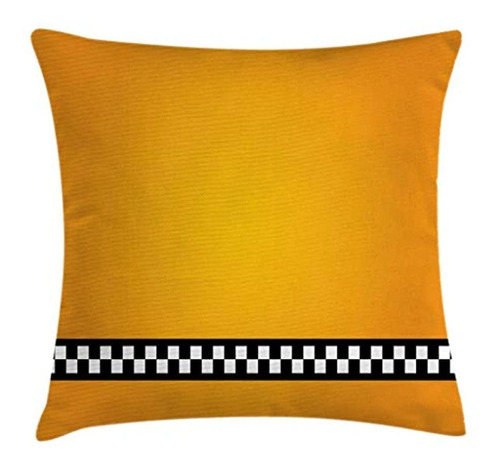 Ambesonne Yellow Throw Pillow Funda De Cojín, Taxi Cab Car Y