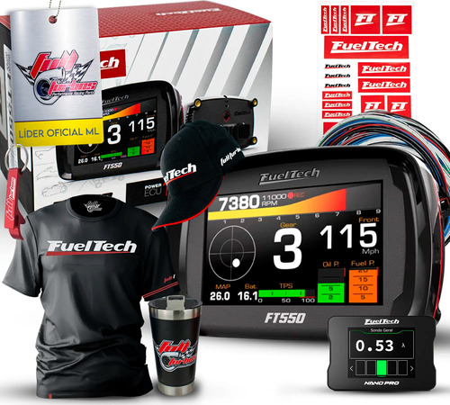 Fueltech Ft550 3 Metros + Wideband Nano Pro Sem Chicote