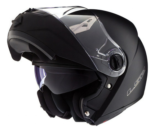 Casco Moto Rebatible Ls2 370 Easy Negro Brillo Doble Visor Color Negro brillante Tamaño del casco XL