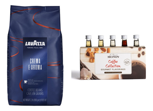 Cafe Lavazza Crema E Aroma + Saborizantes De Cafe Monin.