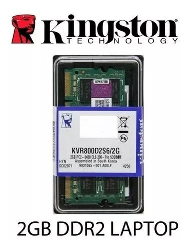 Memoria Ram 2gb Ddr2 Pc2 6400 Kingston Para Laptop Compatibl