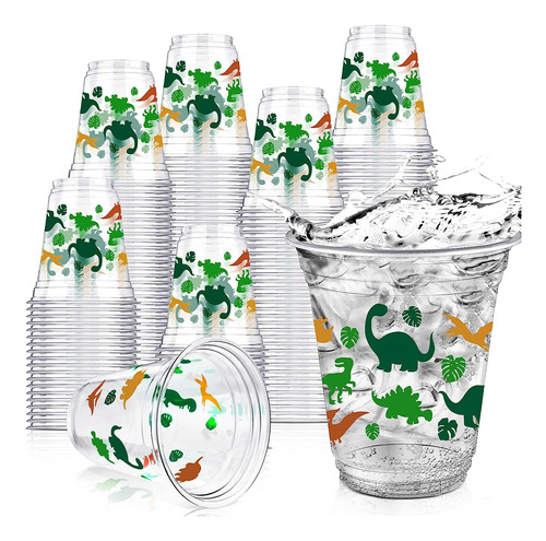 Yuxung 50 Vasos De Dinosaurio Desechables De 12 Oz Para Fies