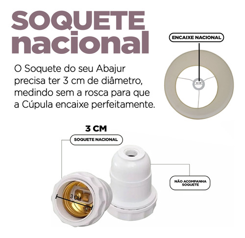 Cúpula Para Abajur Tecido Algodão Cor Bege Ref 21