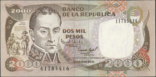 Colombia, 2000 Pesos 17 Dic 1994 Bgw462