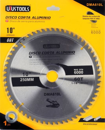Disco Corte Aluminio 10 Pulgadas 60 Dientes - Free One