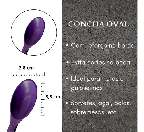Colher Açaí Roxa - Pc 1.000 Unidades.