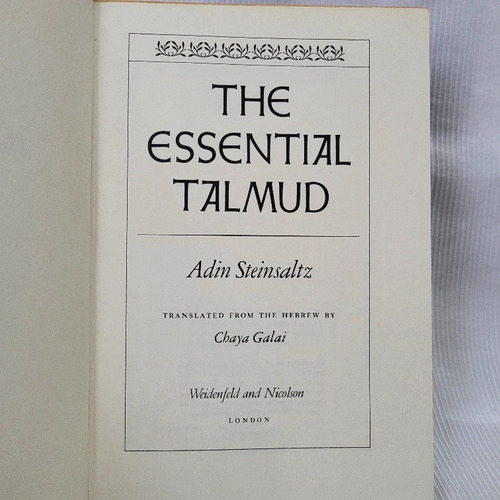 The Essential Talmud Adin Steinsaltz Weidenfeld Tdura Ingles