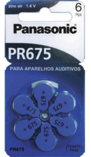 Bateria Auditiva Pr675 Panasonic Cart;c/ 6 Unds Frete Fixo