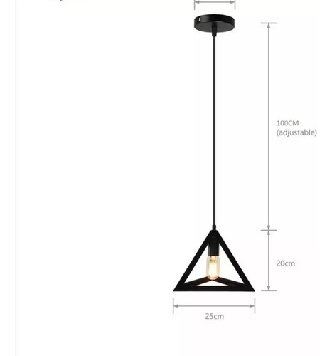 Lampara Triangulo Vintage Kh-813 Minimalista 3 Piezas