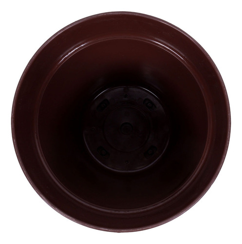 Maceta De Plástico Con Plato De 16 Chocolate