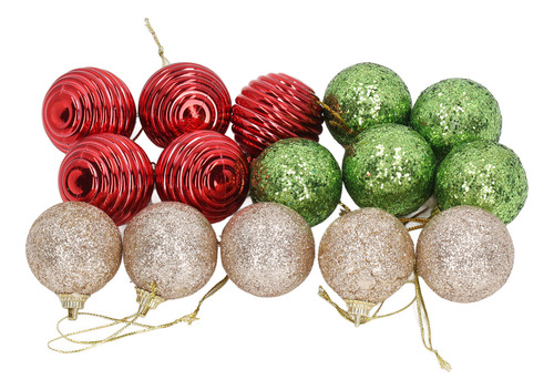 30 Uds Bolas De Árbol De Navidad Adornos Rojo Dorado Verde