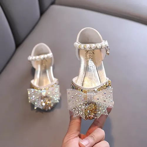 Comprar Sandalias de verano para niñas, zapatos de princesa con lazo de  diamantes de imitación a la moda, zapatos para niñas, Sandalias de tacón  plano, zapatos de baile, talla 21-35