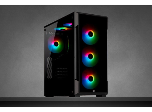 Imagen 4 de 8 de Gabinete Corsair 220t Rgb Black Vidrio Templado