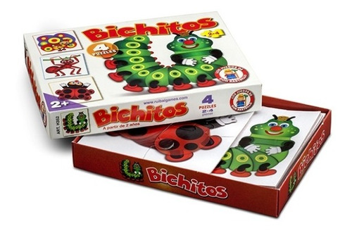 Puzzle Rompecabezas Bichitos 2 Y 4 Piezas 4 En 1 Ruibal Edu