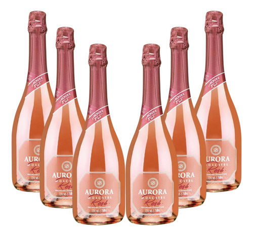 Espumante Aurora Moscatel Rosé Garrafa 750ml Kit 6 Unidades