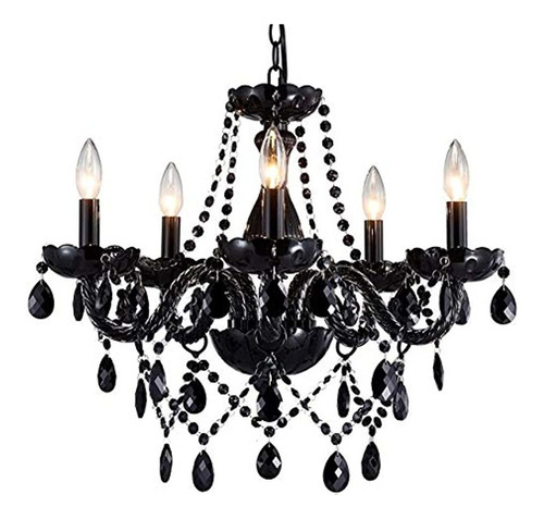 Saint Mossi Modern K9 Crystal Chandelier, Black Chandelier C