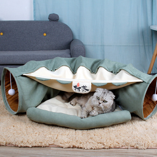Collapside Lightweight Cat Tunnel Warm Nest Universal Verde