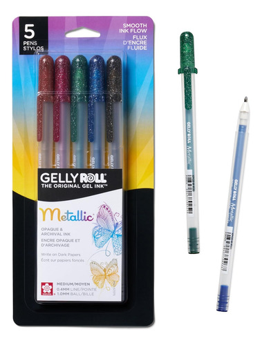 Juego 5 Bolígrafos Tinta Gel Sakura Gelly Roll Punta Fina