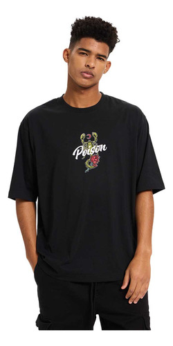 Polera Hombre Doble Print Negro Ii Fsp Fashion's Park