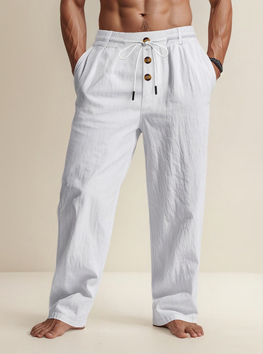 Pantalones Transpirables De Algodón Y Cáñamo Para Playa De V